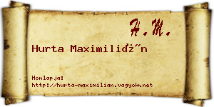 Hurta Maximilián névjegykártya